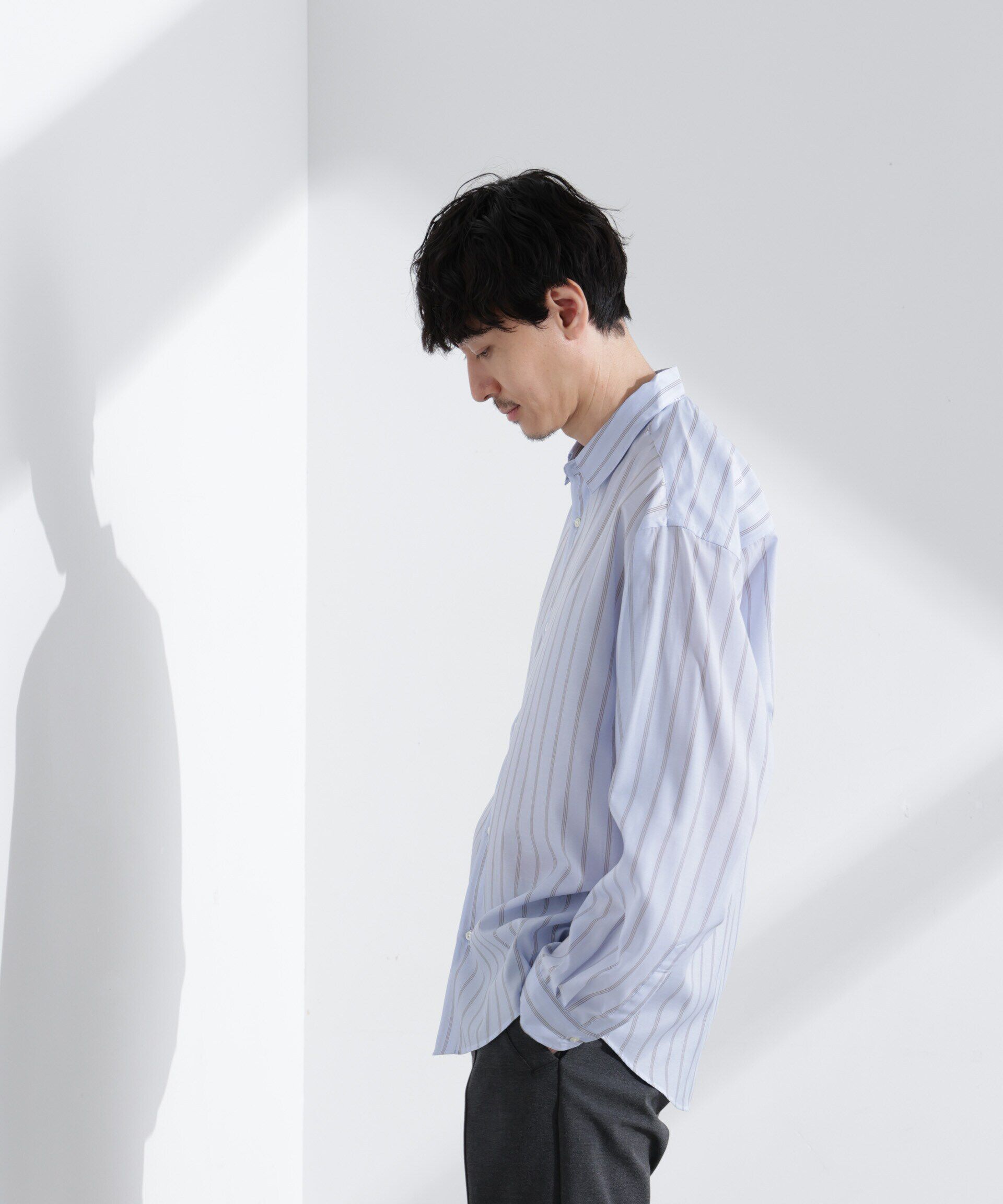 nano･universe「「大人のワイドシャツ」レギュラーカラー ストライプ 長袖」|シャツ・ブラウス|