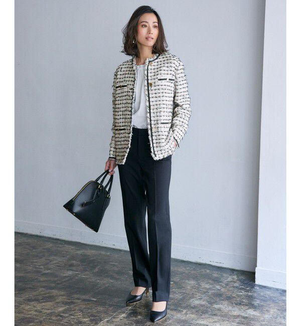 自由区「【洗える】WASHABLEPONTE テーパードパンツ」|その他|ネイビー系