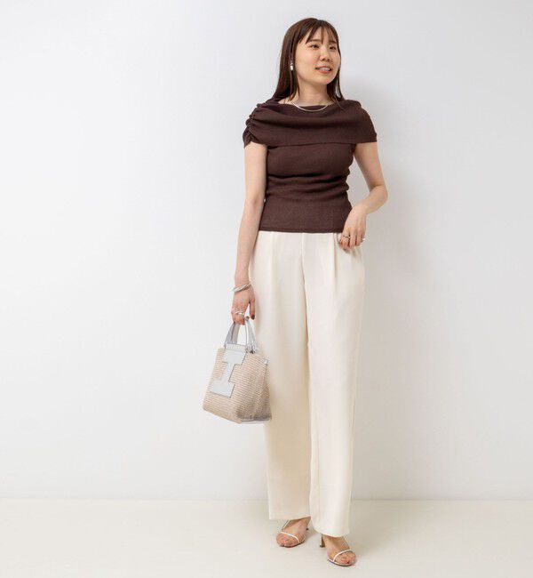 NOLLEY'S sophi「《セットアップ対応》ウォッシャブルダブルクロスサテンイージーワイドパンツ」|その他|