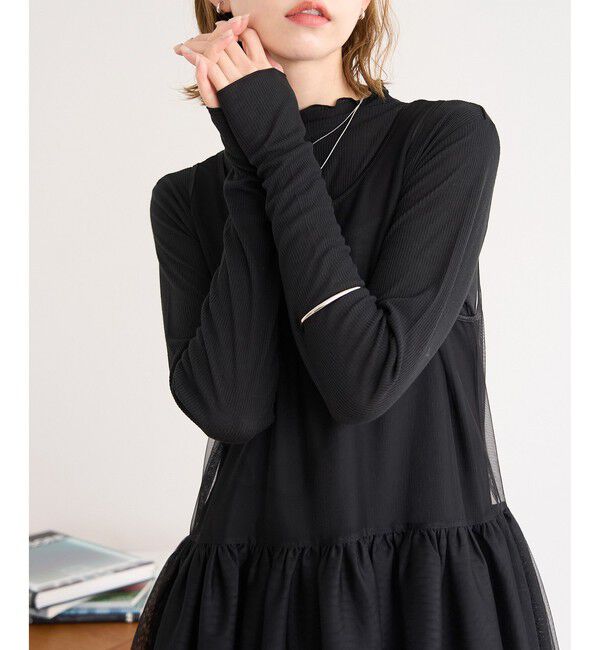 Rope&rsquo;Picnic「シアーカットプチハイネックプルオーバー」|Tシャツ・カットソー|ブラック(01)
