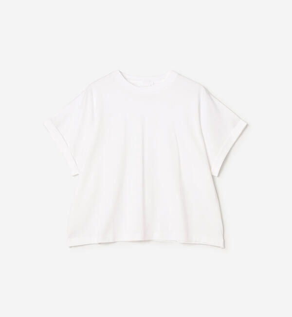 handvaerk「handvaerk | 60/2 クルーネック ワイドTシャツ WOMEN」|Tシャツ・カットソー|WHITE