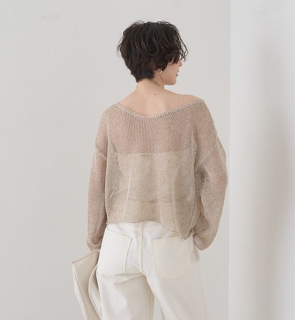 Rouge vif「【定番人気】【2026SS新作】前後2WAYペーパーメッシュニットプルオーバー」|ニット・セーター|