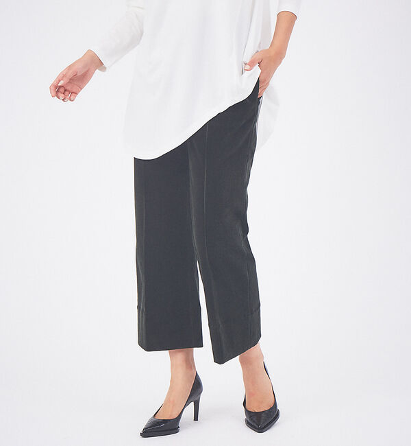 qualite「コーデュロイクロップドパンツ」|その他|ダークグリーン