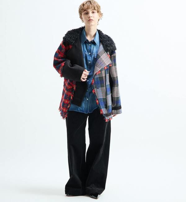 SOFFITTO「《別注》【AULA AILA/アウラ アイラ】CHECK COMBINATION BLOUSON」|ブルゾン・スタジャン|