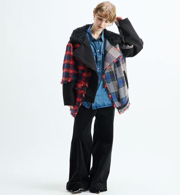 SOFFITTO「《別注》【AULA AILA/アウラ アイラ】CHECK COMBINATION BLOUSON」|ブルゾン・スタジャン|