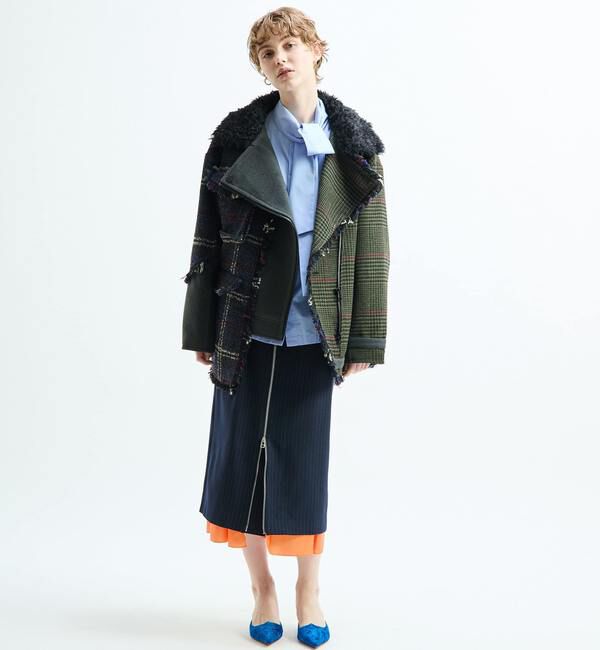 SOFFITTO「《別注》【AULA AILA/アウラ アイラ】CHECK COMBINATION BLOUSON」|ブルゾン・スタジャン|