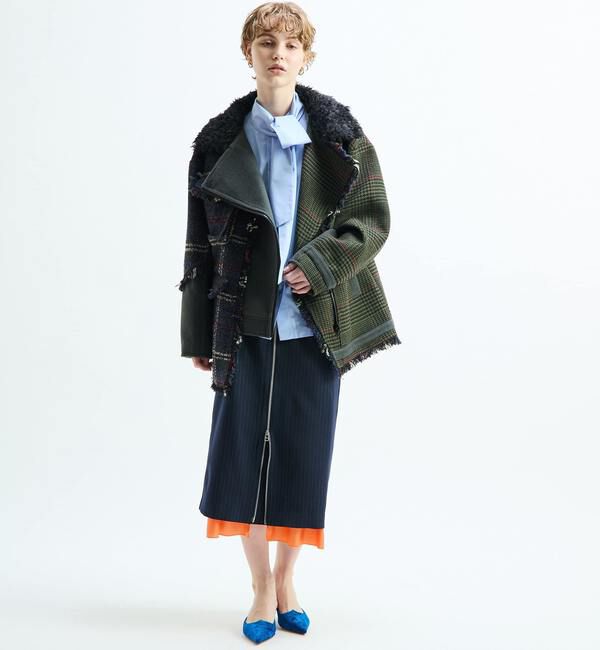 SOFFITTO「《別注》【AULA AILA/アウラ アイラ】CHECK COMBINATION BLOUSON」|ブルゾン・スタジャン|
