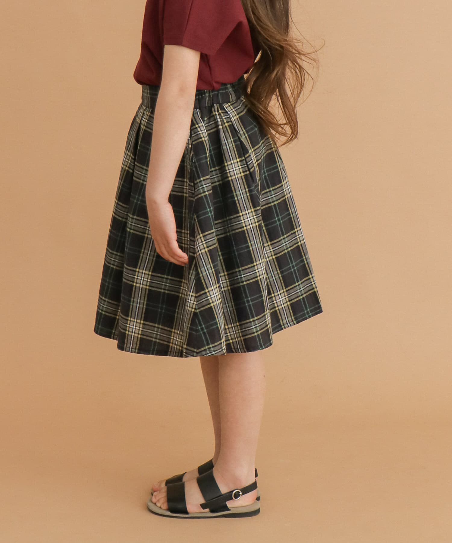 URBAN RESEARCH DOORS「FORK&SPOON　コットンリネンチェックスカート(KIDS)」|その他|