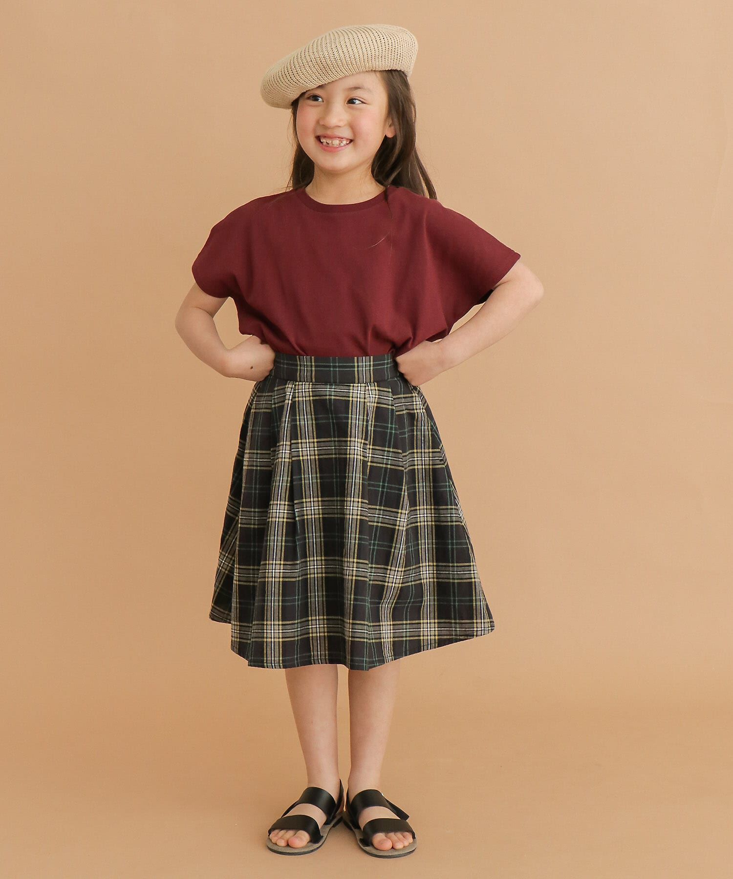 URBAN RESEARCH DOORS「FORK&SPOON　コットンリネンチェックスカート(KIDS)」|その他|