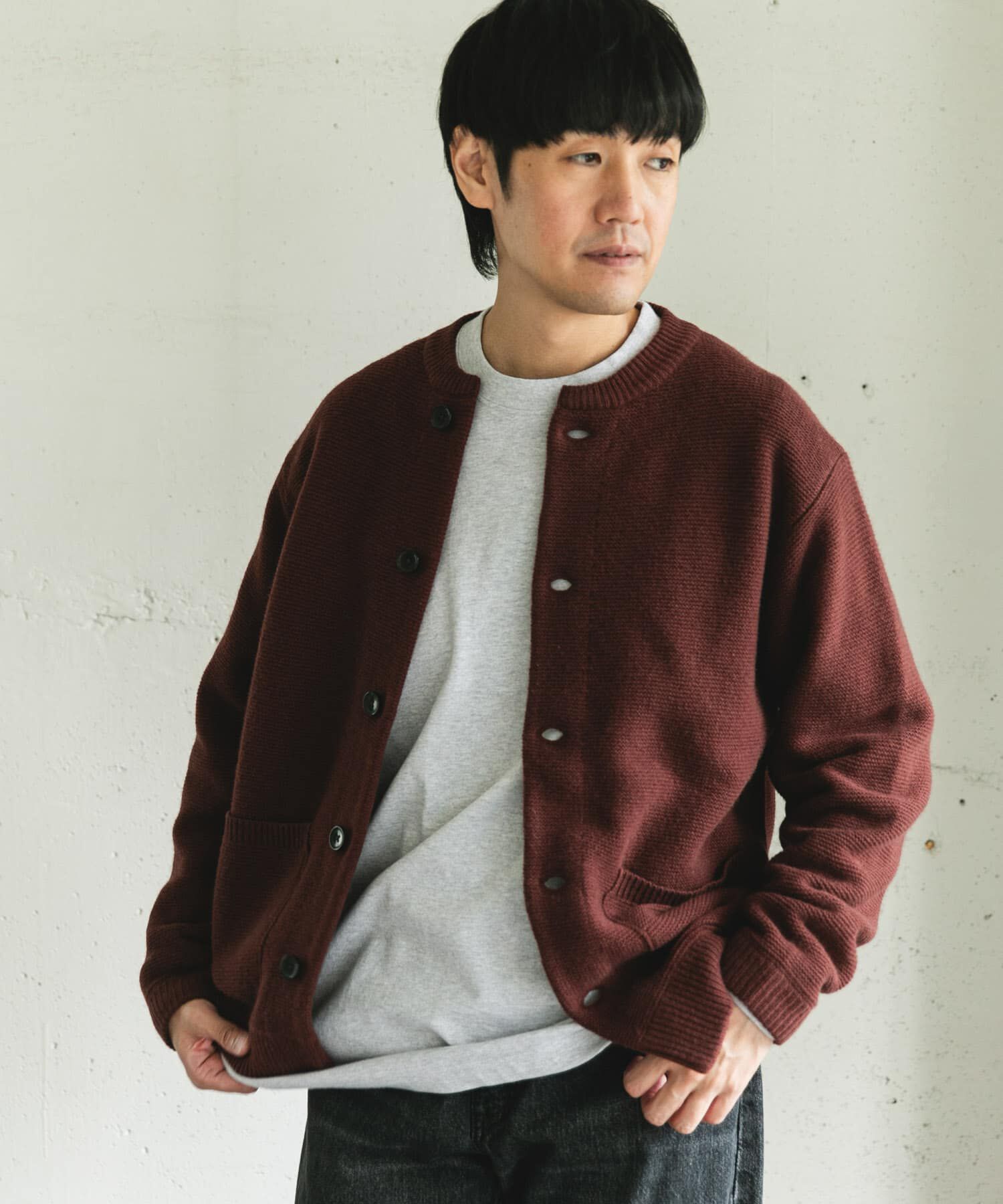 URBAN RESEARCH DOORS「ハミルトンウールガーターカーディガン」|カーディガン|