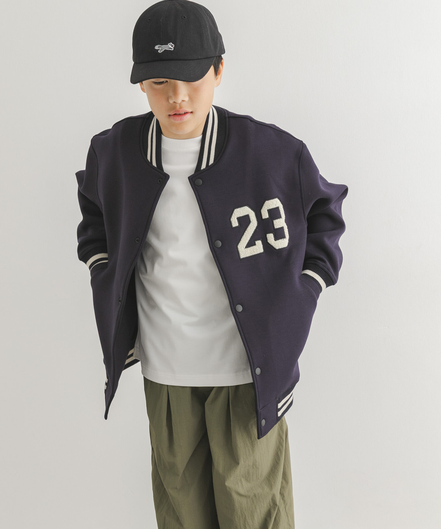 URBAN RESEARCH DOORS「『150サイズ』ダンボールニットスタジャン(KIDS)」|その他|ネイビー