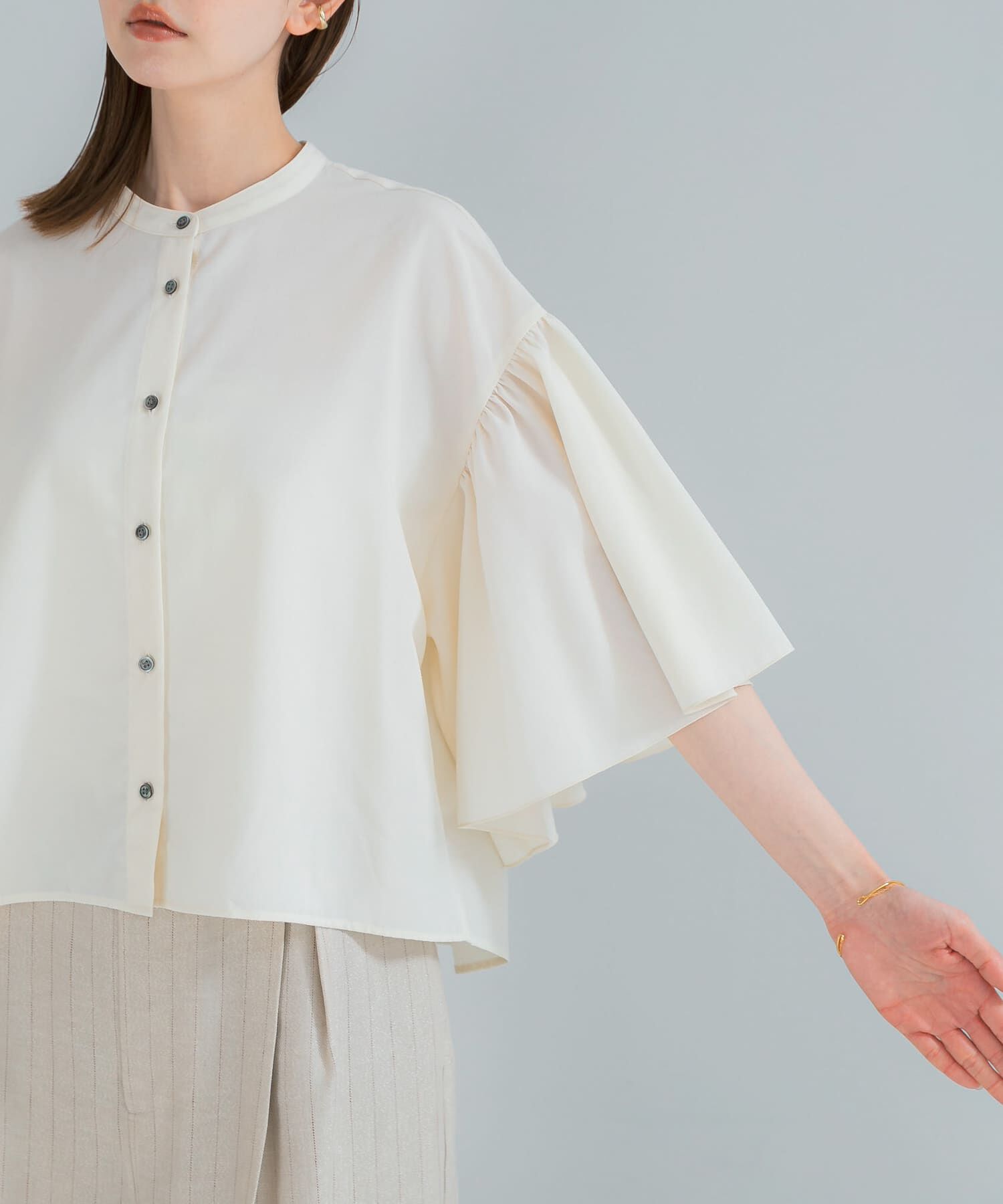 URBAN RESEARCH ROSSO「『一部WEB限定カラー』UVカットウォッシャブルリネン混ブラウス」|シャツ・ブラウス|