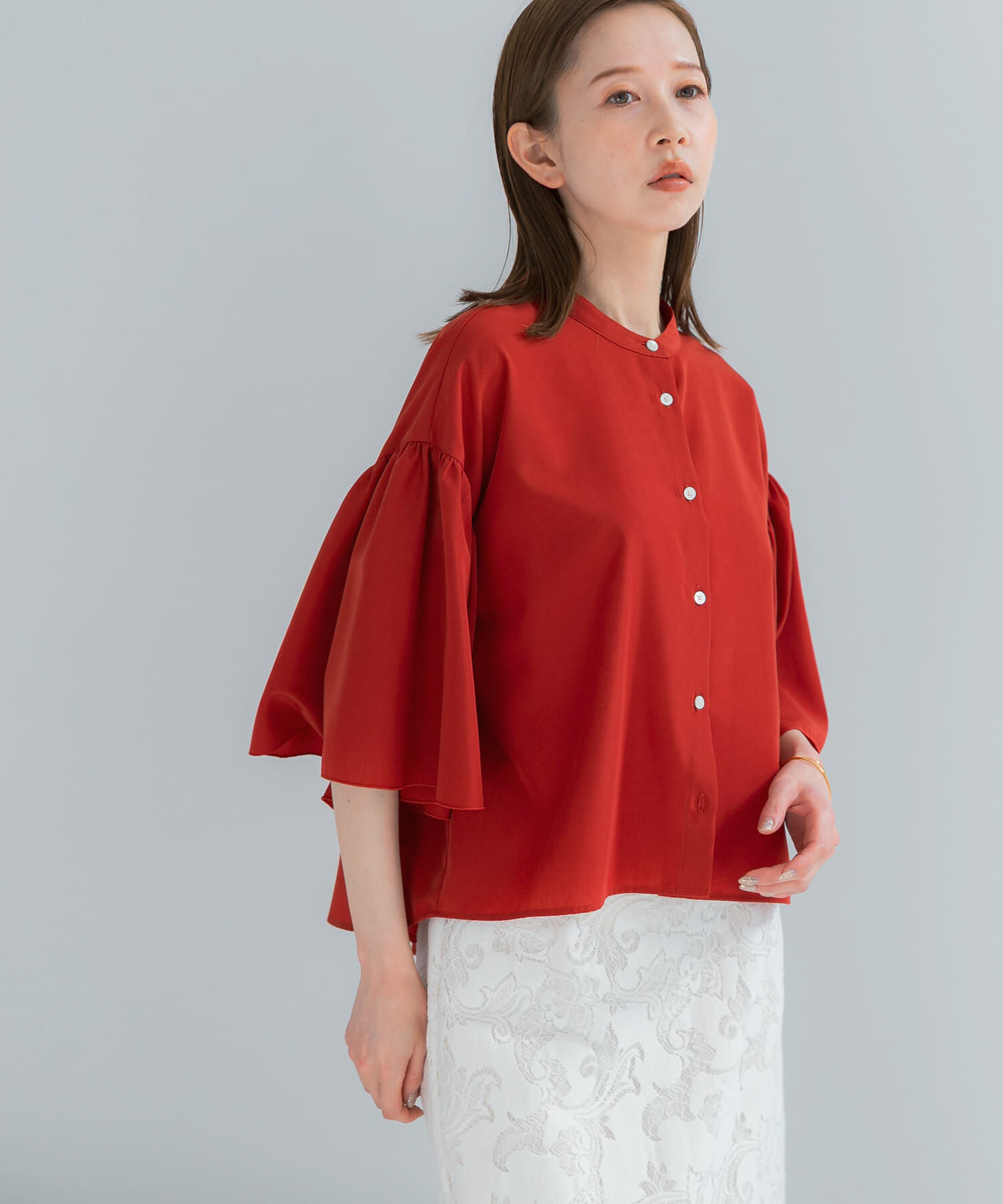 URBAN RESEARCH ROSSO「『一部WEB限定カラー』UVカットウォッシャブルリネン混ブラウス」|シャツ・ブラウス|