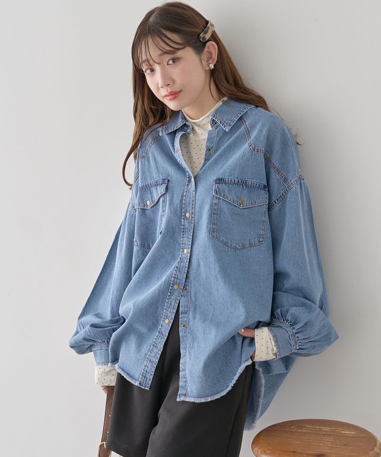 earth music&ecology「ウエスタンデニムシャツ」|シャツ・ブラウス|Light indigo