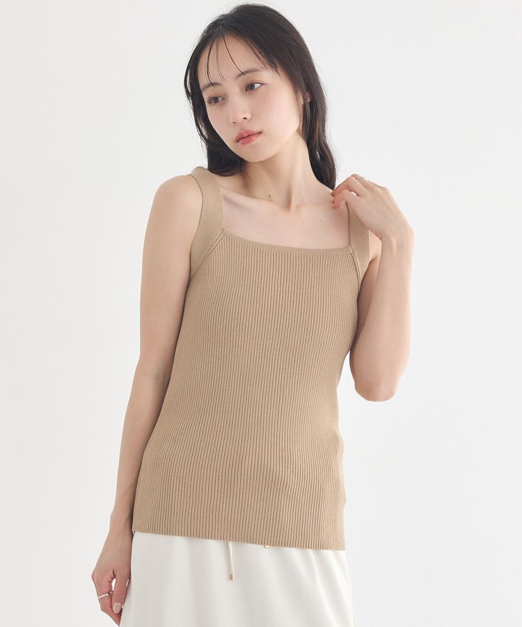 earth music&ecology「リブニットタンクトップ」|インナー|Light beige