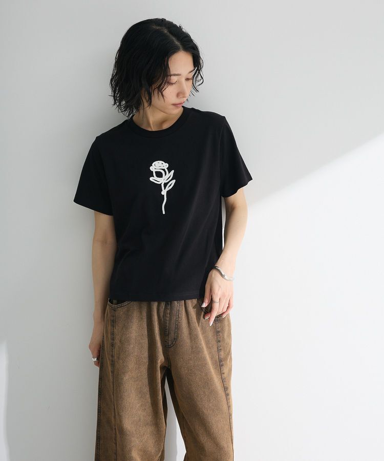 Green Parks「・DOUBLE FLAGS ローズチェーン刺繍TEE」|Tシャツ・カットソー|