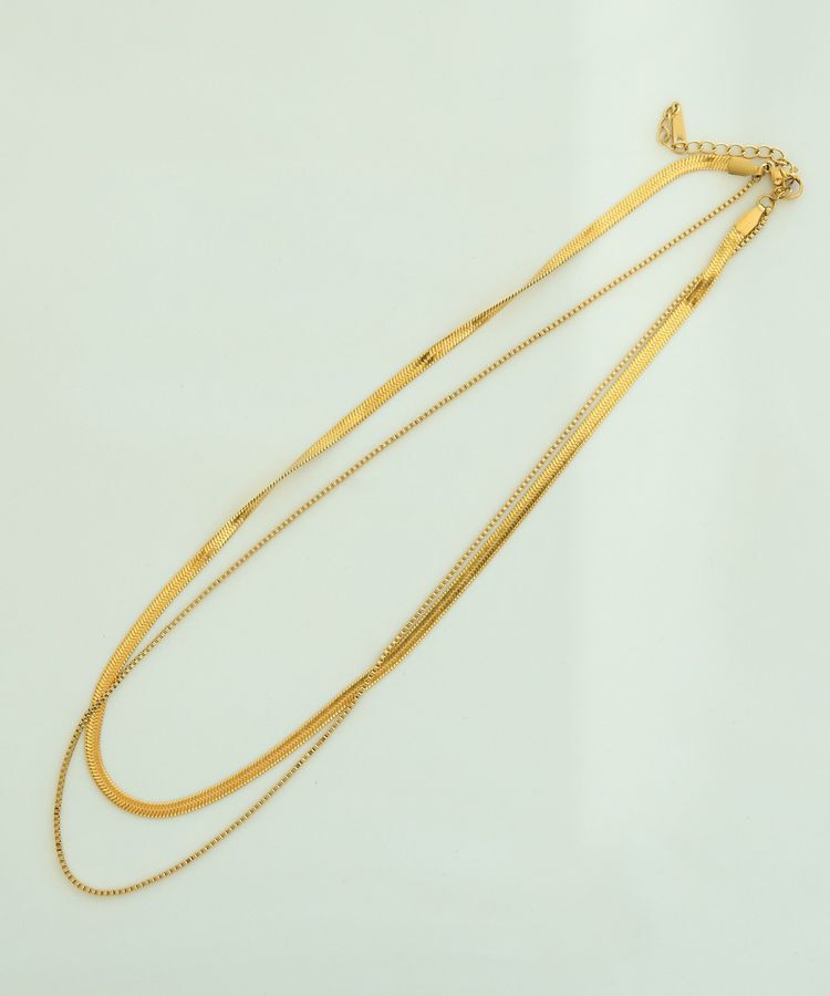 YECCA VECCA「2連スネークチェーンステンレスネックレス」|ネックレス|Gold