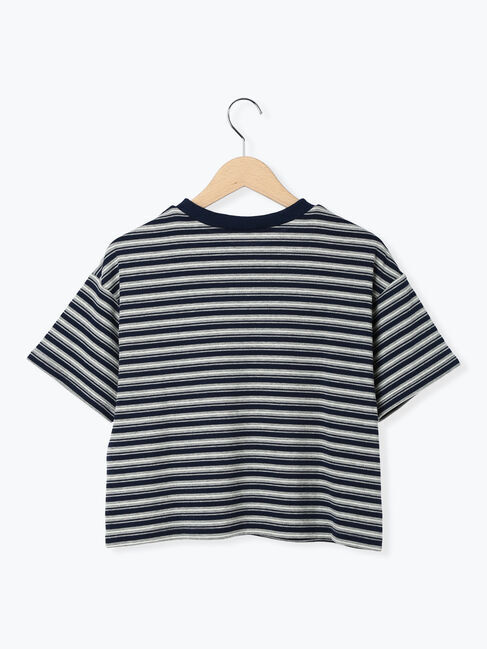 Samansa Mos2「マルチボーダークロップドTシャツ」|Tシャツ・カットソー|