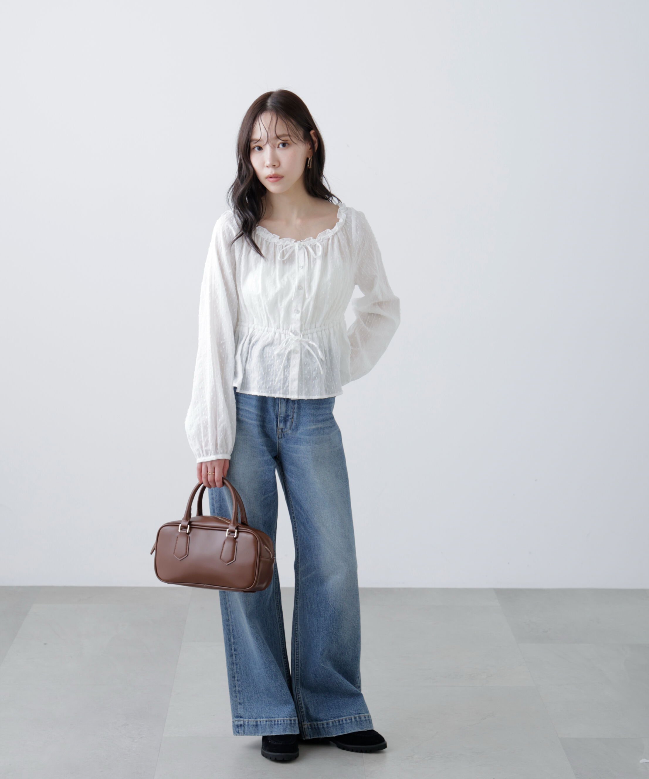  「コットンレースペプラムブラウス」|シャツ・ブラウス|