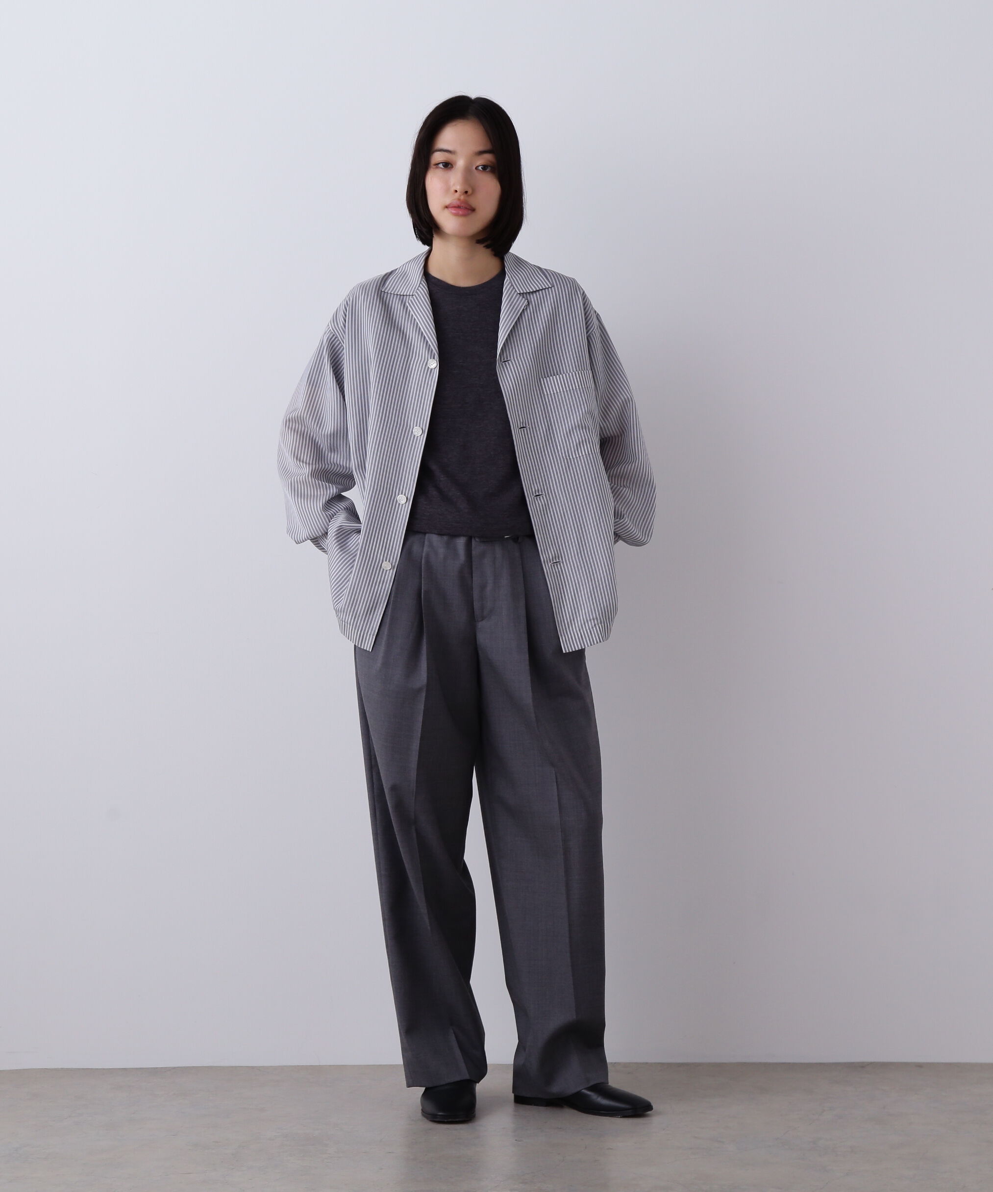 YLEVE 「YLEVE / SUPER120'S CHAMBRAY WOOL 3TACK TROUSERS」|その他|グレー