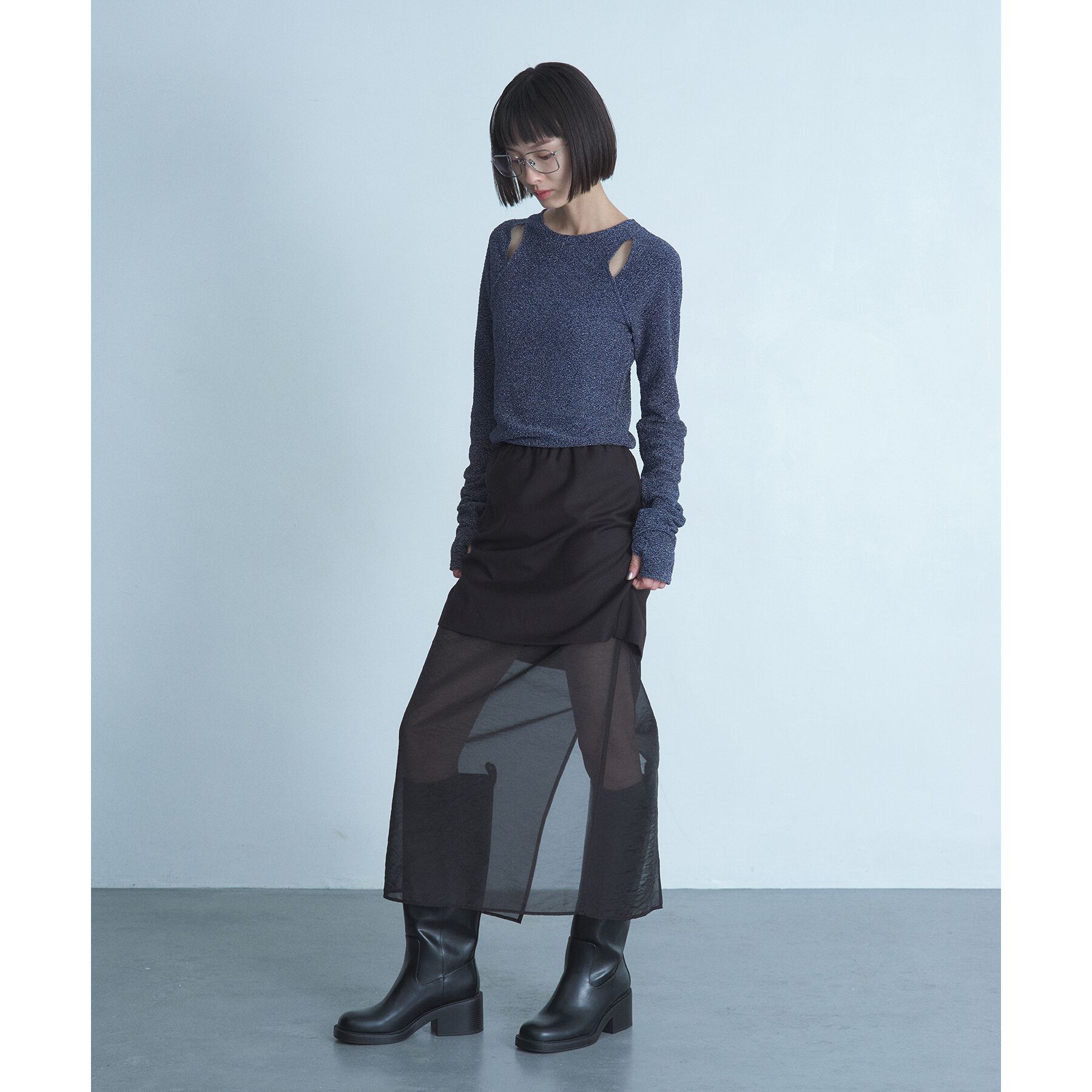 CODE A「cut－out lame top」|Tシャツ・カットソー|
