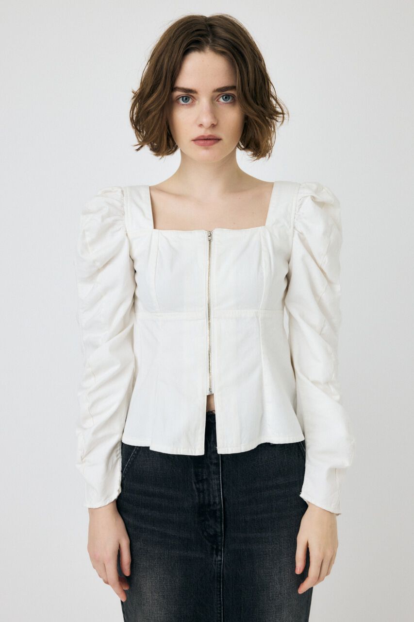 MOUSSY「WHT DENIM BUSTIER ブラウス」|シャツ・ブラウス|