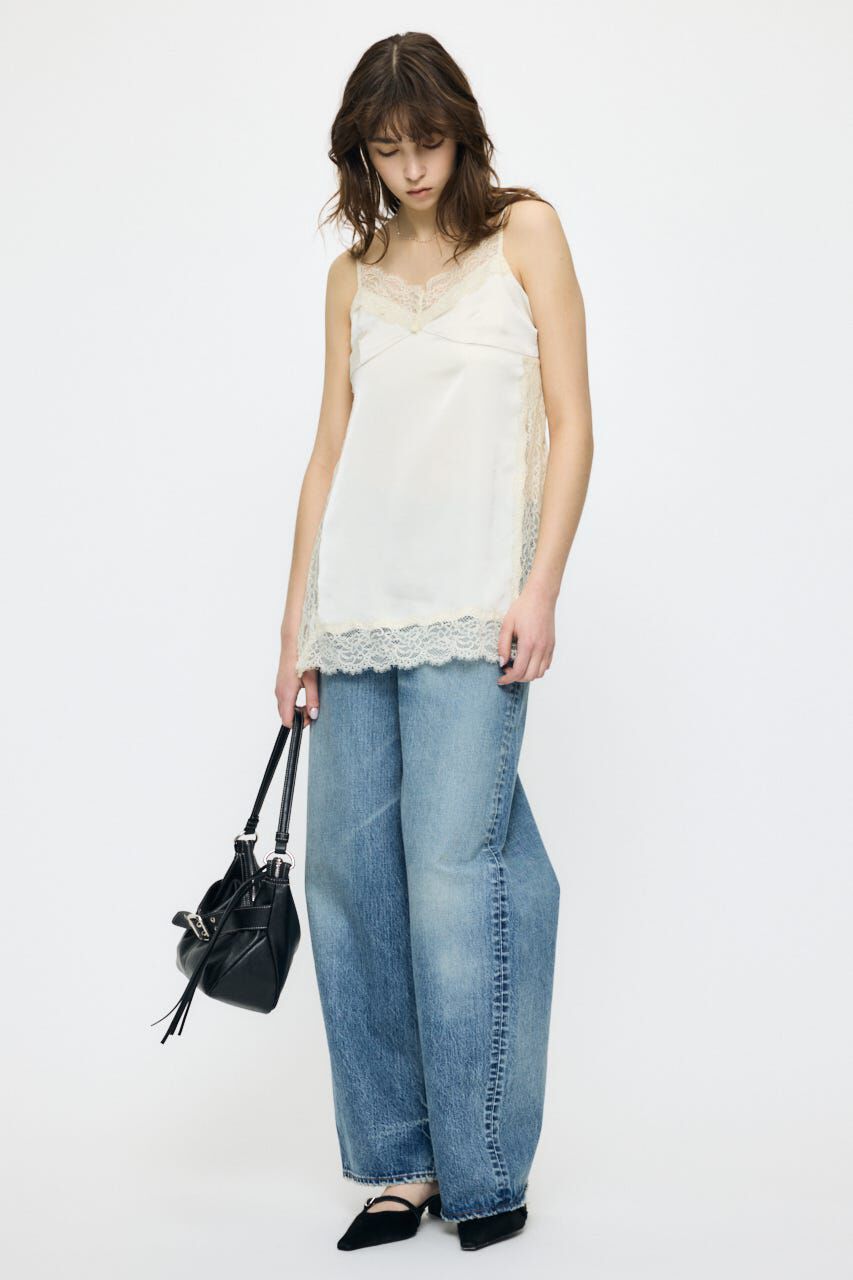 MOUSSY「LACE TRIM SATIN キャミ」|キャミソール|