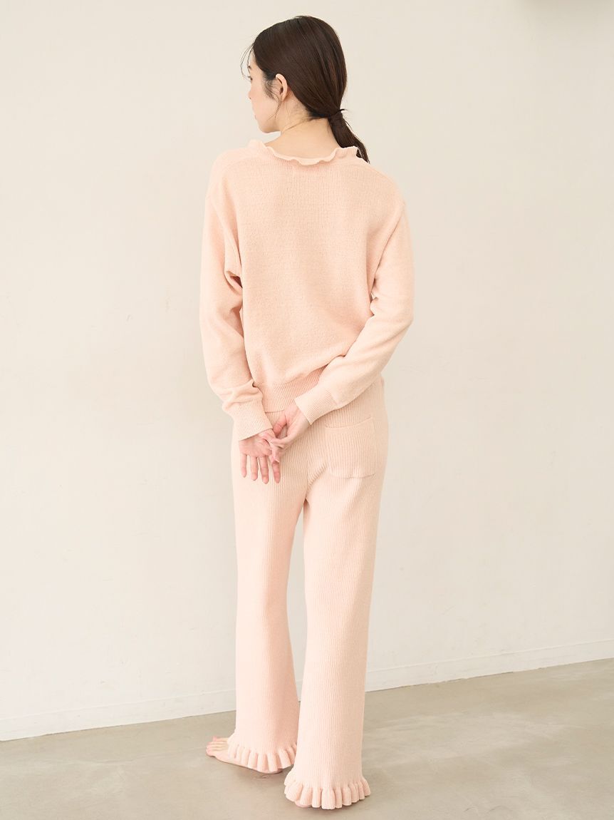 SNIDEL HOME「ニットフリルロングパンツ」|ルームウェア|
