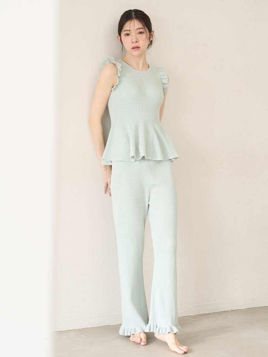SNIDEL HOME「ニットフリルロングパンツ」|ルームウェア|MNT
