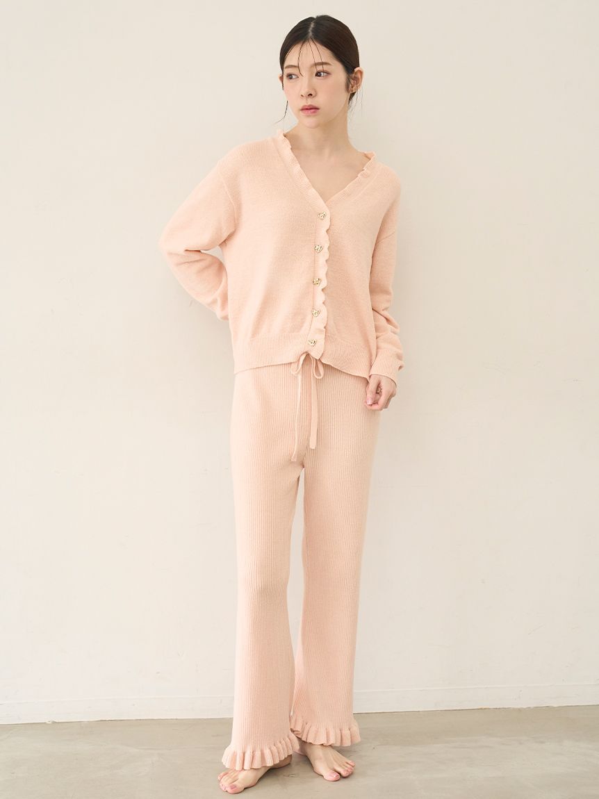 SNIDEL HOME「ニットフリルロングパンツ」|ルームウェア|CORAL