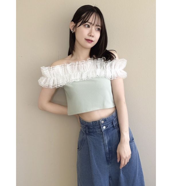 dazzlin「オーバーフリルフショルカットソー」|Tシャツ・カットソー|