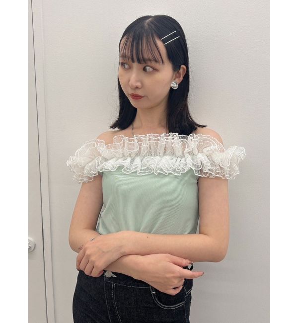 dazzlin「オーバーフリルフショルカットソー」|Tシャツ・カットソー|