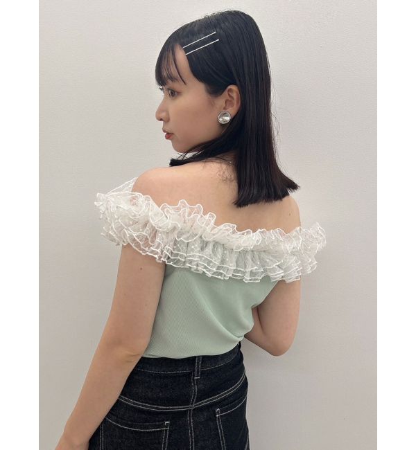 dazzlin「オーバーフリルフショルカットソー」|Tシャツ・カットソー|