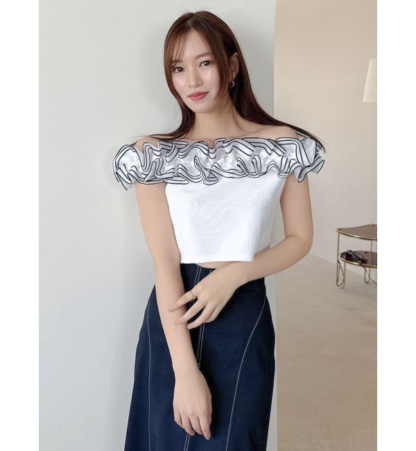 dazzlin「オーバーフリルフショルカットソー」|Tシャツ・カットソー|