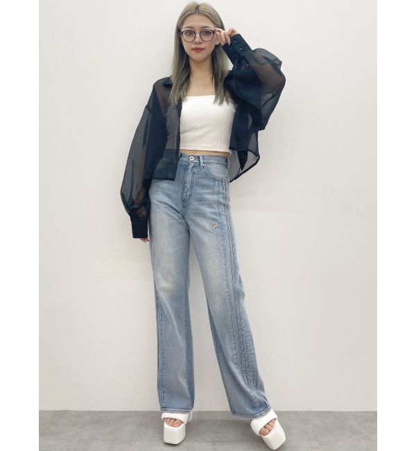 GYDA「SHEERショートシャツ」|シャツ・ブラウス|