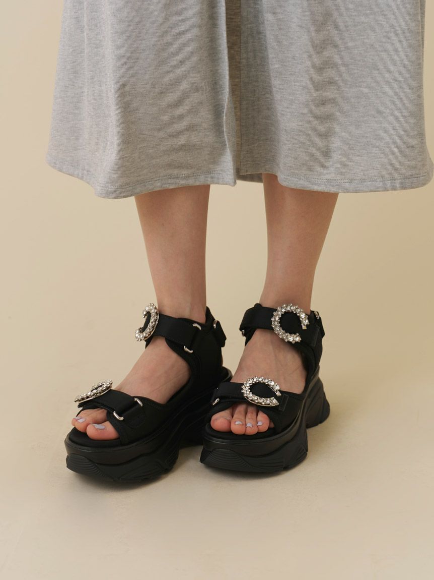 SNIDEL「スニーカーソールビジューサンダル」|サンダル|