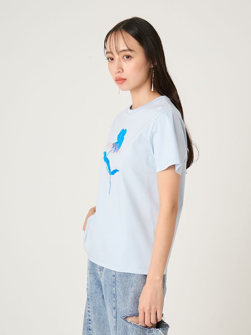 FRAY I.D「コンパクトフラワープリントTシャツ」|Tシャツ・カットソー|