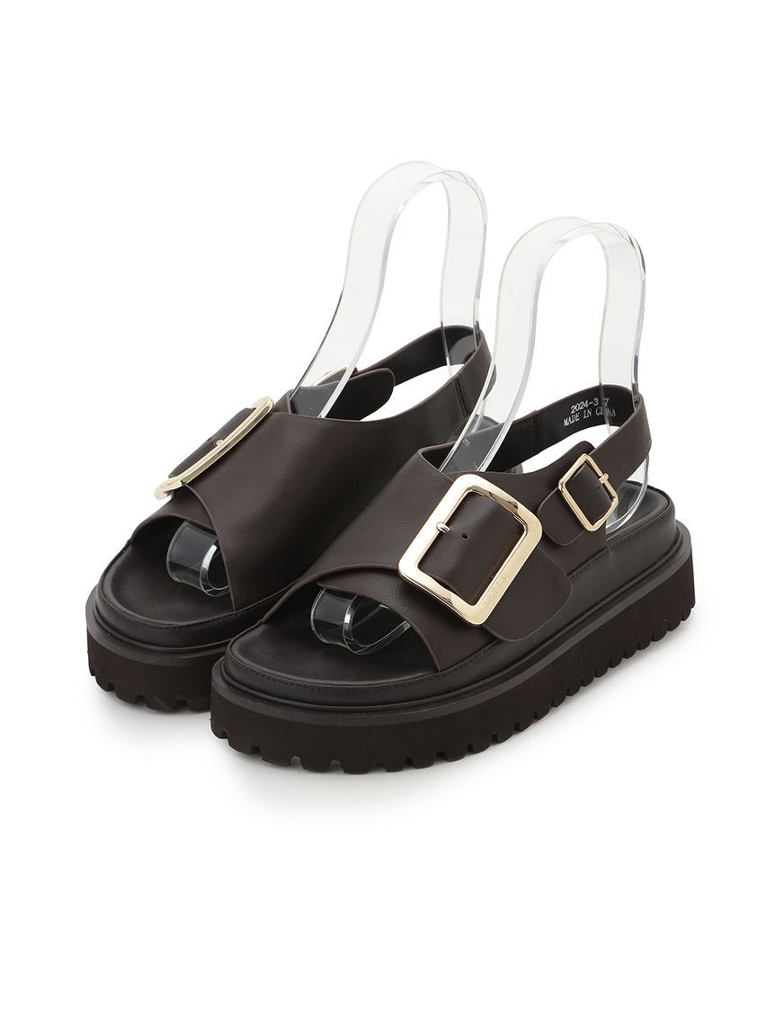 FRAY I.D「【MOHI】ビッグバックルレザーサンダル」|サンダル|BRW