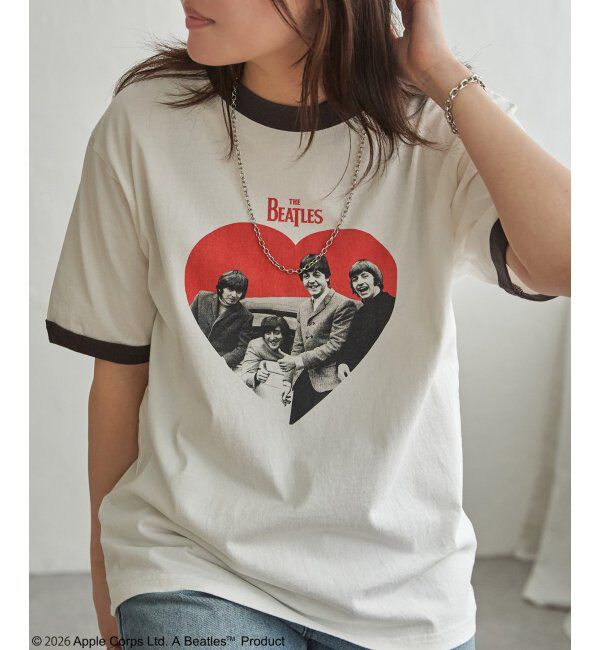 VENCE share style「THE BEATLES ザ ビートルズ リンガープリントTシャツ」|Tシャツ・カットソー|チャコール