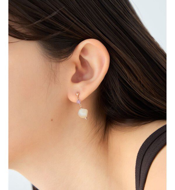 ete「ナチュラルストーン ツイストカット ピアス」|ピアス|