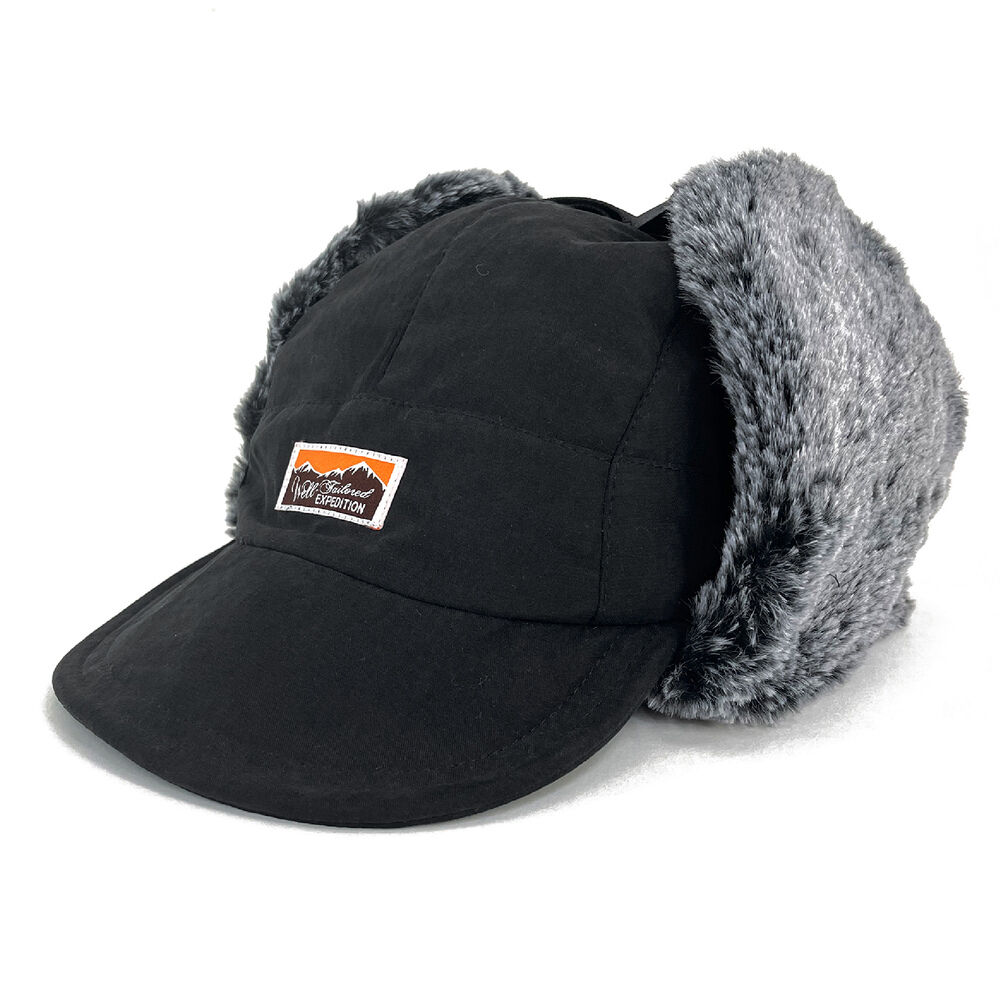 BACKYARD FAMILY「イヤー フラップ キャップ 通販 Well-Tailored ウェルテイラード フライトキャップ」|キャップ・キャスケット|ブラック1
