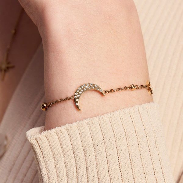 OLIVIA BURTON 「〈OLIVIA BURTON(ｵﾘﾋﾞｱﾊﾞｰﾄﾝ)〉ｾﾚｽﾃｨｱﾙ ﾉｰｽｽﾀｰ&ﾑｰﾝ ｺﾞｰﾙﾄﾞﾌﾞﾚｽﾚｯﾄ」|ブレスレット・バングル|