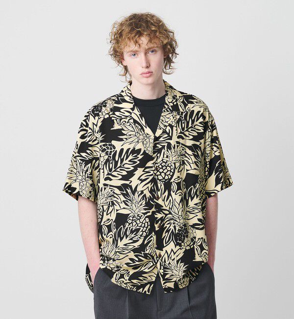 BEAUTY&YOUTH UNITED ARROWS「＜TWO PALMS＞ WILD PINEAPPLE ショートスリーブ シャツ」|シャツ・ブラウス|BLACK