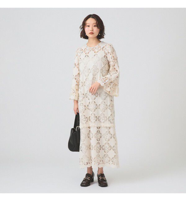 Ray BEAMS 「レース ベルカフス ロングスリーブ ワンピース」|ワンピース|IVORY
