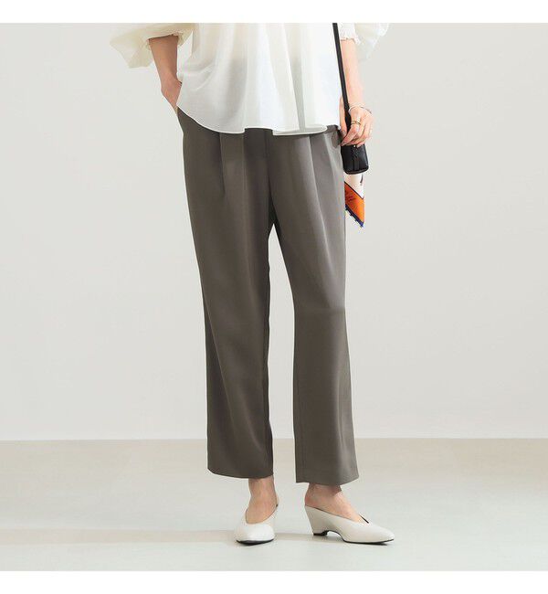 Demi-Luxe BEAMS 「トリアセ ポリエステル ツイル ドロストパンツ」|チノ|OLIVE