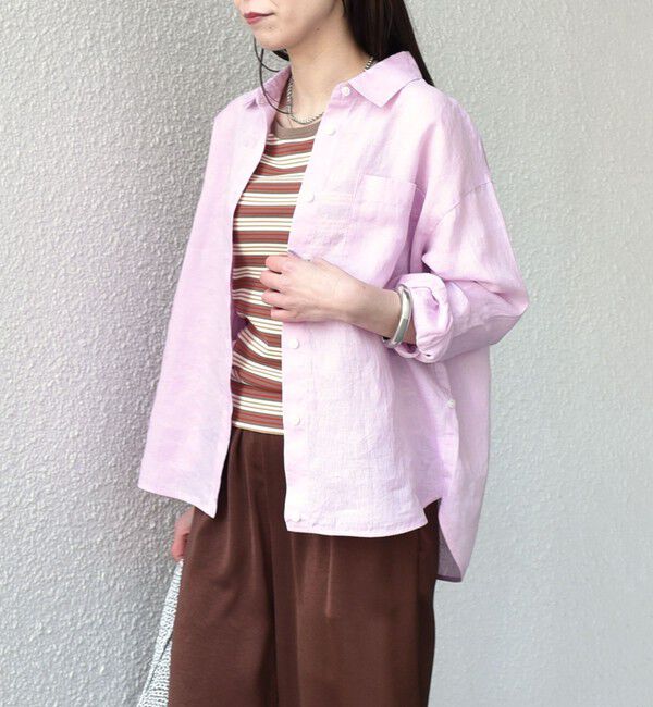 SHIPS Colors 「《追加予約》SHIPS Colors:〈洗濯機可能〉ユーロリネン 2WAY ロングスリーブ シャツ◆」|シャツ・ブラウス|