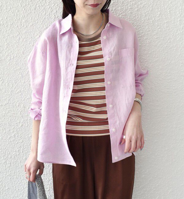 SHIPS Colors 「《追加予約》SHIPS Colors:〈洗濯機可能〉ユーロリネン 2WAY ロングスリーブ シャツ◆」|シャツ・ブラウス|
