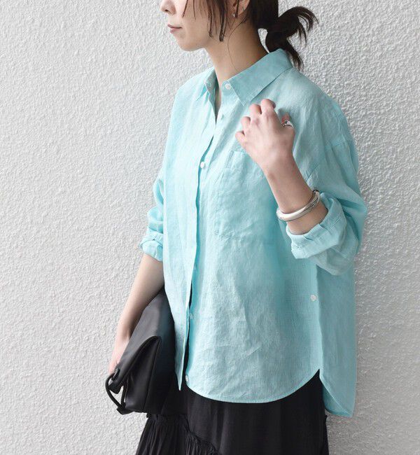 SHIPS Colors 「《追加予約》SHIPS Colors:〈洗濯機可能〉ユーロリネン 2WAY ロングスリーブ シャツ◆」|シャツ・ブラウス|