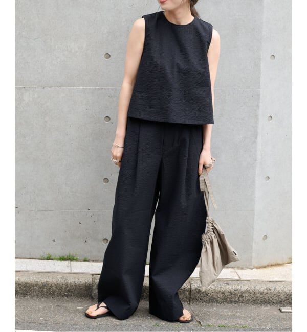 OUTDOOR PRODUCTS Usual Things「≪予約≫コットンサッカーノースリブラウス」|シャツ・ブラウス|