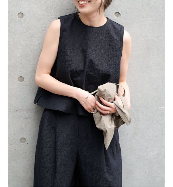 OUTDOOR PRODUCTS Usual Things「≪予約≫コットンサッカーノースリブラウス」|シャツ・ブラウス|